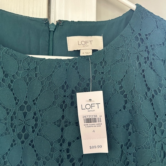 NWT LOFT Outlet dark green dress, size 4 - Picture 2 of 7